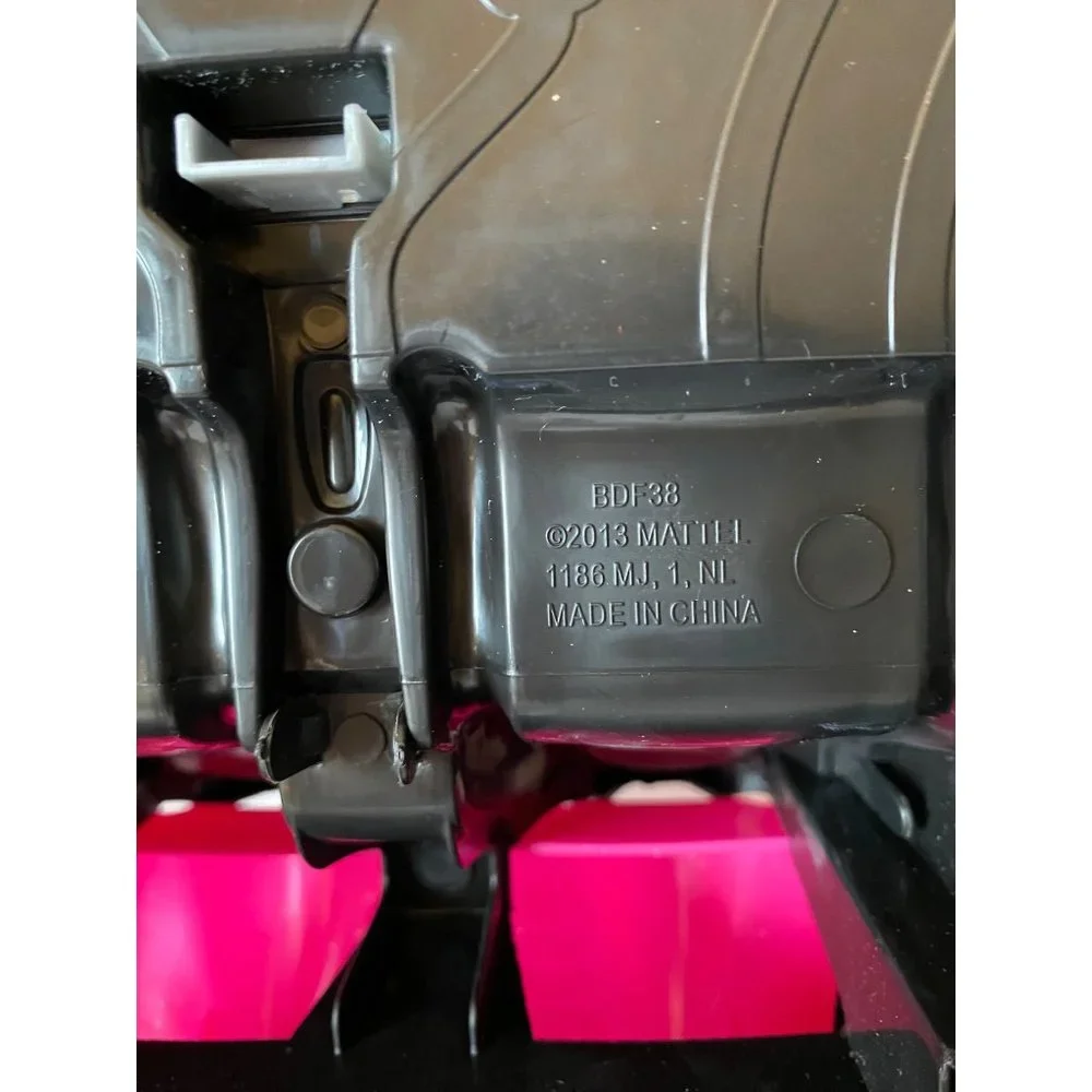 Barbie's sports car hot pink convertible doll size two seats glitter Mattel 2013
